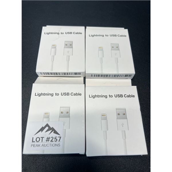 Lot of 4 Lightning to USB Charging Cables for Apple Devices