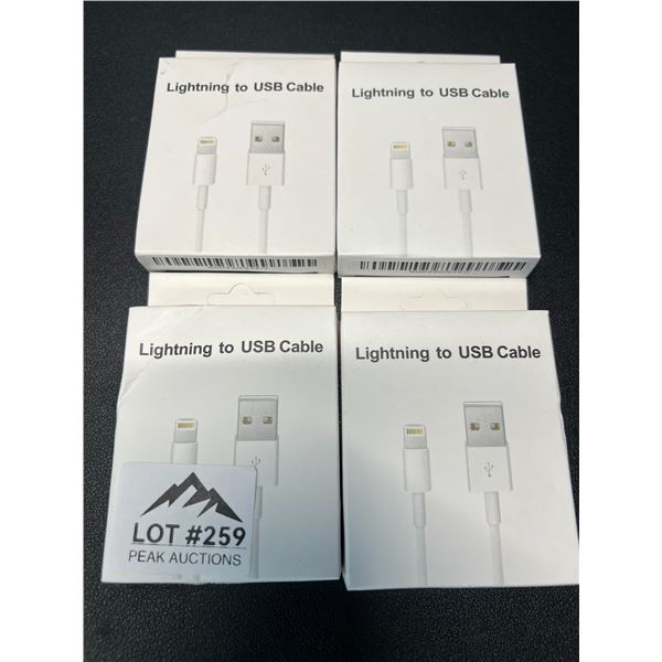 Lot of 4 Lightning to USB Charging Cables for Apple Devices