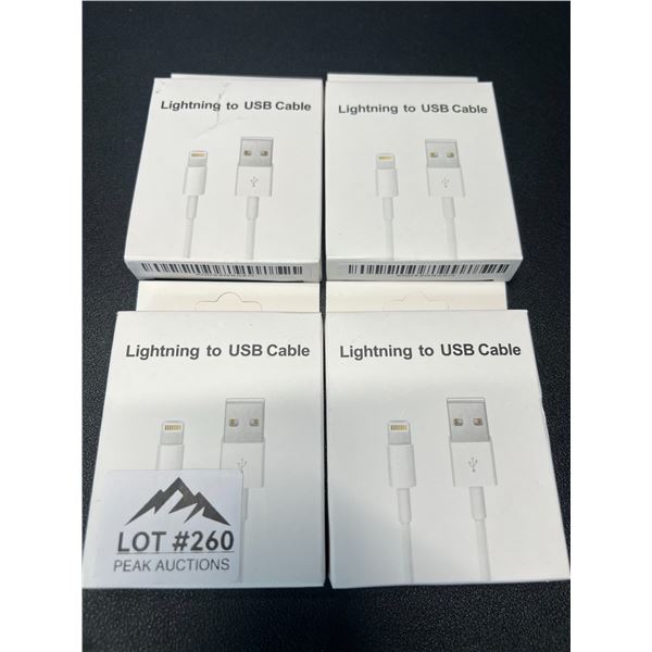 Lot of 4 Lightning to USB Charging Cables for Apple Devices