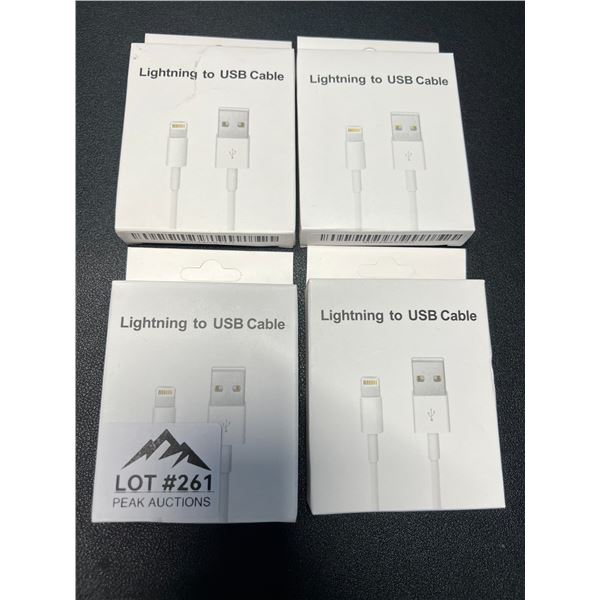 Lot of 4 Lightning to USB Charging Cables for Apple Devices