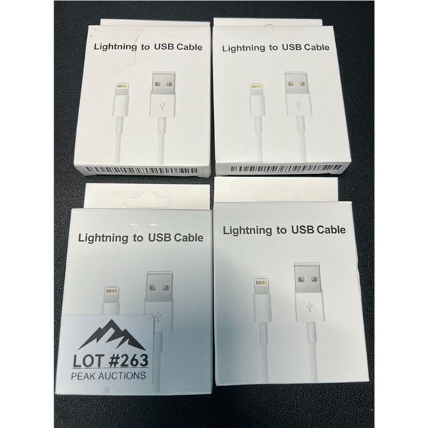 Lot of 4 Lightning to USB Charging Cables for Apple Devices