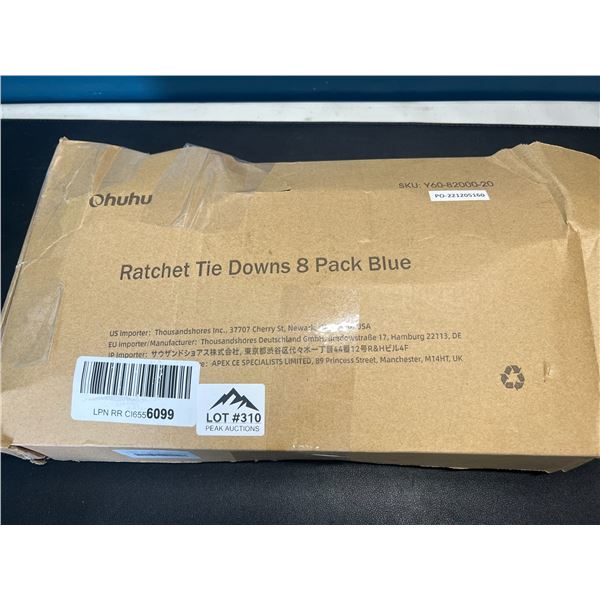 Lot of Ratchet Tie Downs - 8 Pack - Blue