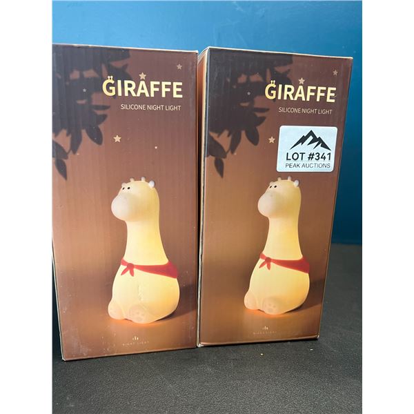 Lot of 2 Silicone Giraffe Light-Up Night Lights