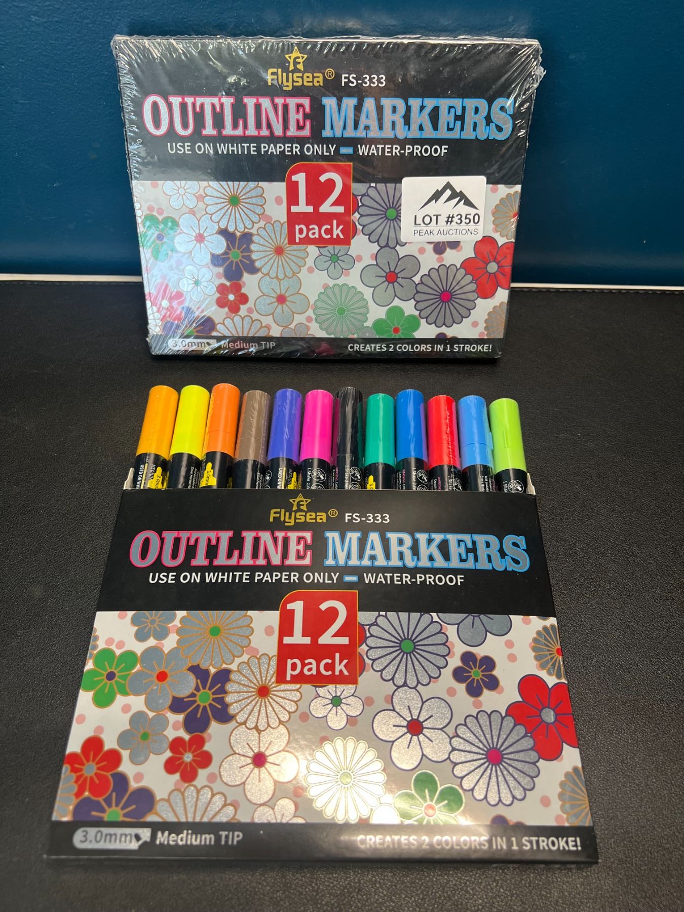 Outline Style Marks Lot of 2 Packs of Outline Markers - 12PCS/Colours per pack