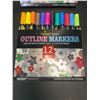 Image 2 : Lot of 2 Packs of Outline Markers - 12PCS/Colours per pack