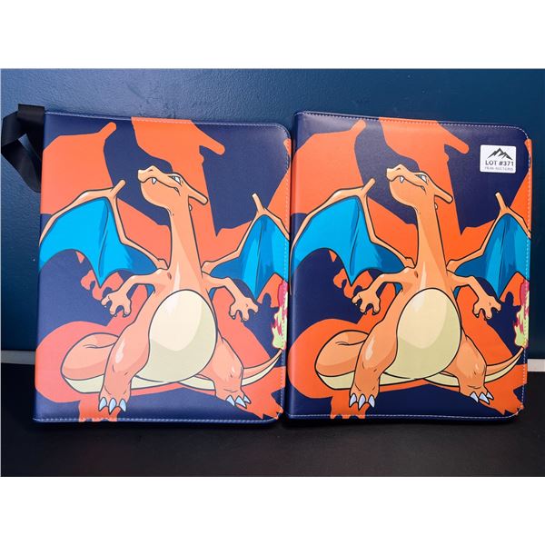 Lot of 2 Leather Pokemon Premium Card Binders - Holds 900 Cards per Binder (Large Size Binders)