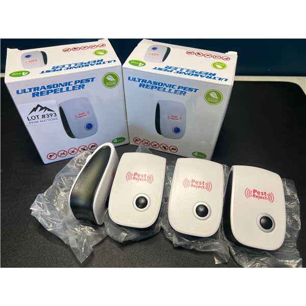Lot of 2 Boxes of Ultrasonic Pest Repellers - 4PCS per box - Simply Plug Into Outlet