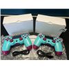 Image 1 : Lot of 2 Wireless Double-Shock Controllers For Playstation 4 (PS4) - Bright Blue