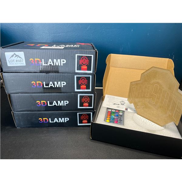 Lot of 5 3D-Lamps w/ Remote Control & Multi-Colors