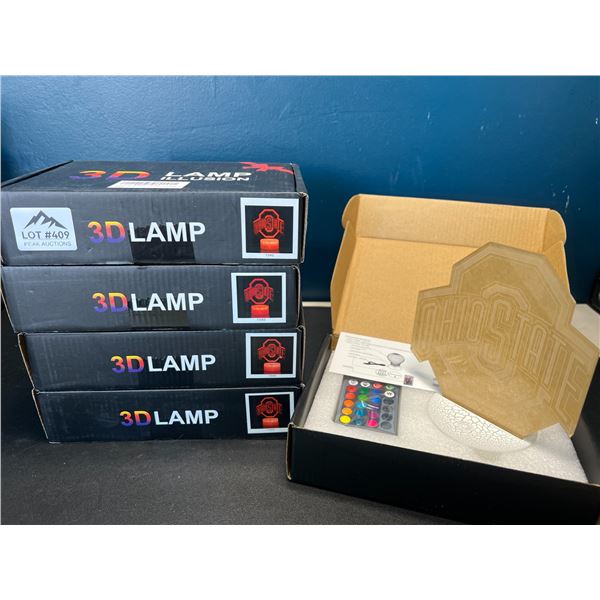 Lot of 5 3D-Lamps w/ Remote Control & Multi-Colors