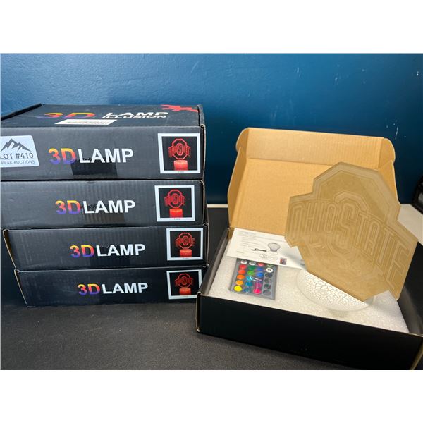 Lot of 5 3D-Lamps w/ Remote Control & Multi-Colors