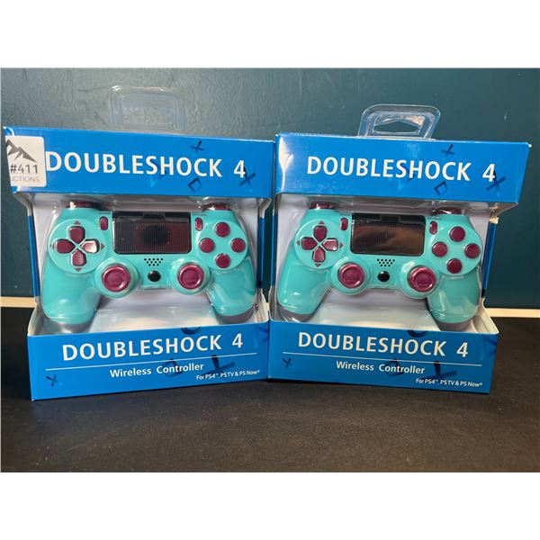 Lot of 2 Doubleshock 4 Wireless Controllers for Playstation 4 - Glamor Blue