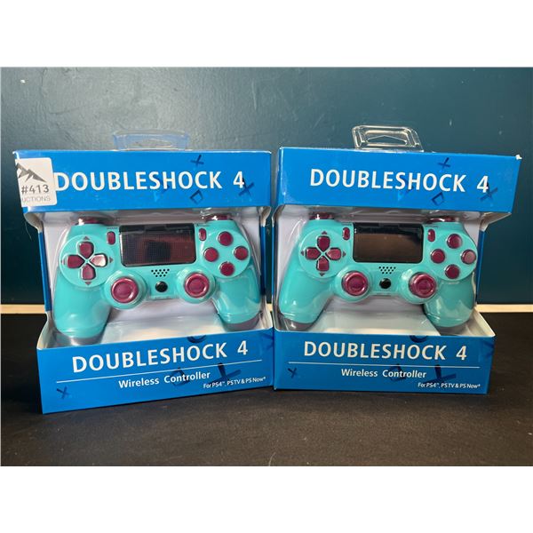 Lot of 2 Doubleshock 4 Wireless Controllers for Playstation 4 - Glamor Blue
