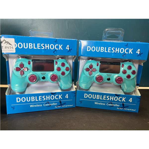 Lot of 2 Doubleshock 4 Wireless Controllers for Playstation 4 - Glamor Blue