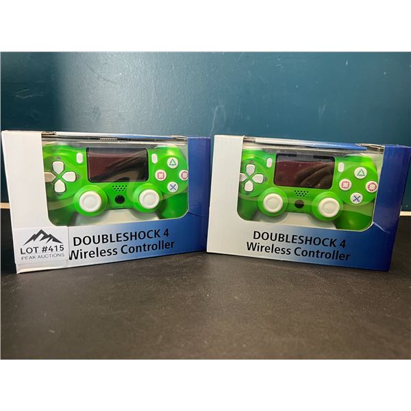 Lot of 2 Doubleshock 4 Wireless Controllers for Playstation 4 - Green