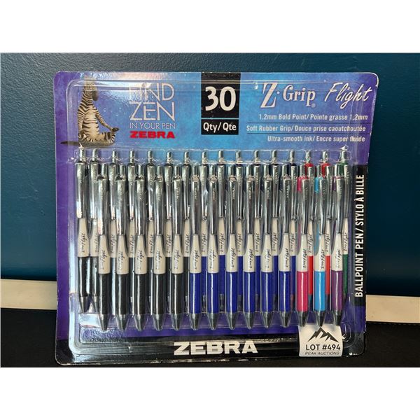 Lot of 1 Pack of Zebra Z-Grip Ballpoint Pens - 30 Pack