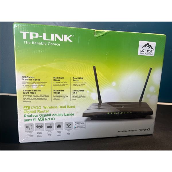Lot of 1 TP-Link AC 1200 Wireless Dual Band Gigabit Router