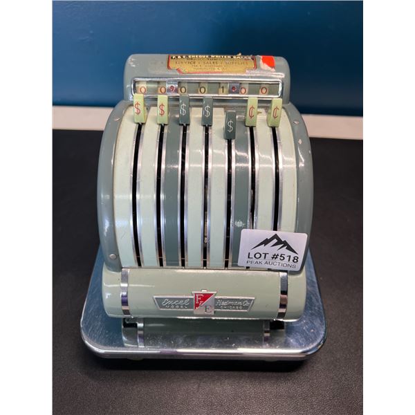 Lot of 1 F&E Vintage Cheque Writer Machine - Used