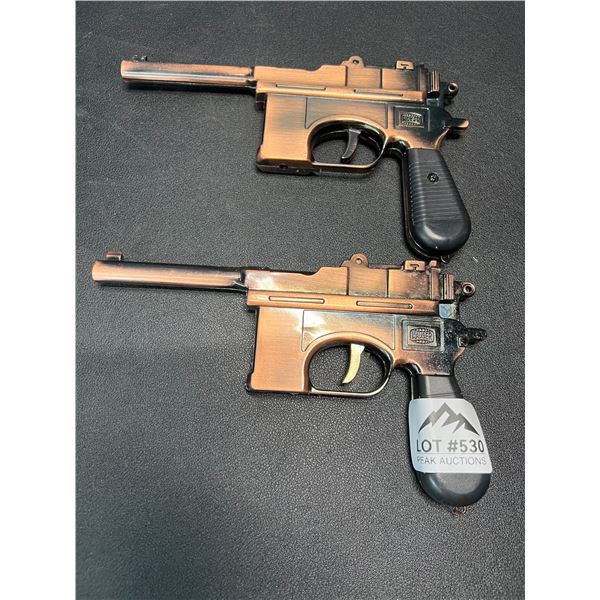 Lot of 2 Metal Gun Ornaments - Used