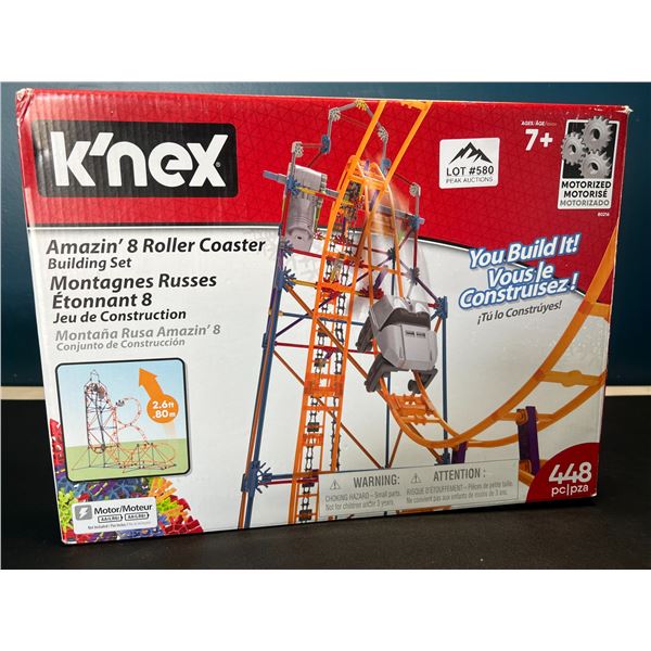 Lot of K'Nex Amazin' 8 Roller Coaster Toy Building Set