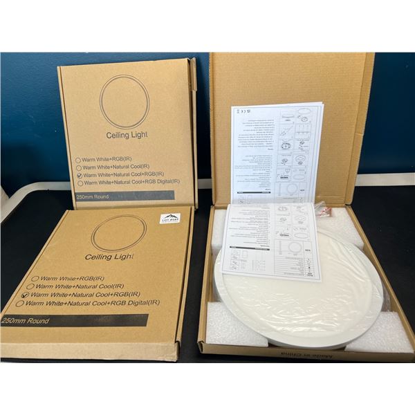 Lot of 3 LED Ceiling Lights w/ Remote Control - 10inch