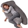 Image 1 : Lot of 1 Cosybay Maternity/Pregnancy Pillow - 55 x 28 inch - Dark Grey