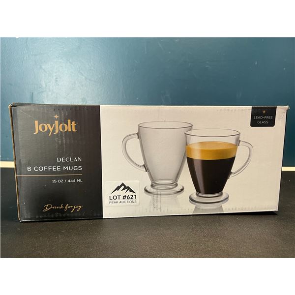 Lot of 1 Set of Joyjolt Declan 6-Piece Glass Coffee Mugs