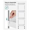 Image 2 : Lot of 1 4-Tier Slim Rolling Storage/Utility Cart