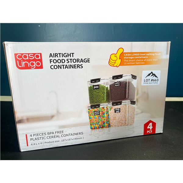 Lot of Casa Lingo Airtight Food Storage Containers - 4 PCS