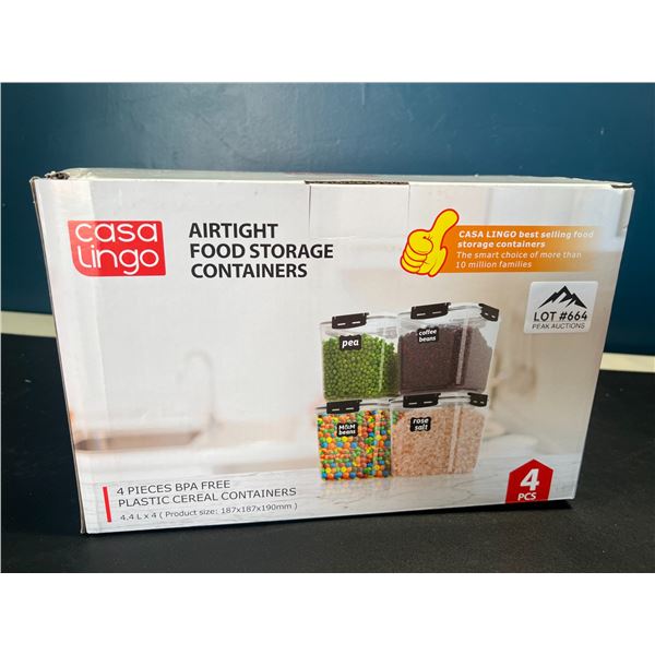 Lot of Casa Lingo Airtight Food Storage Containers - 4 PCS