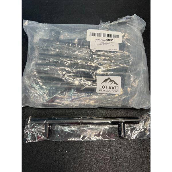 Lot of Matte Black Cabinet Door Pulls/Handles w/ Hardware - 15Pack