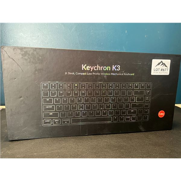 Lot of 1 Keychron K3 Sleek/Compact Wireless Mechanical Keyboard