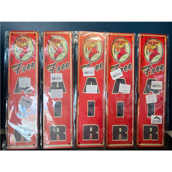 Lot of 5 Retro/Vintage Style Wall Signs