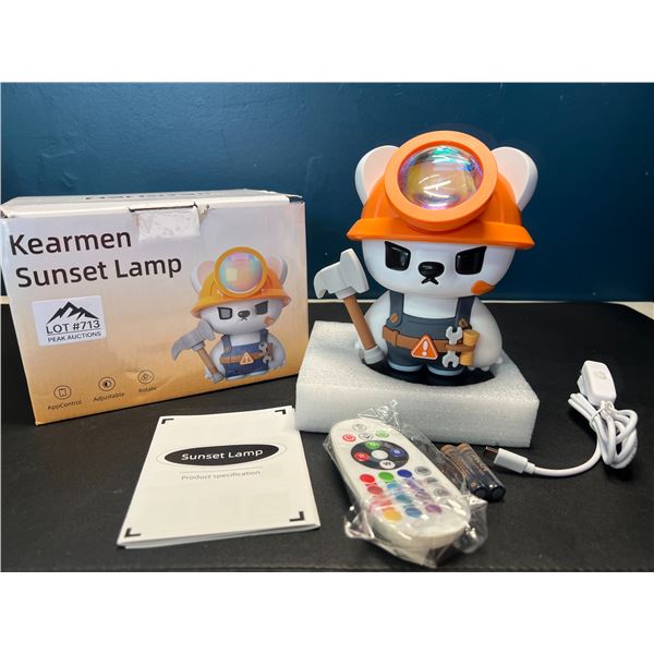 Lot of 1 Sunset Lamp w/ Remote & App Control - Bear Design