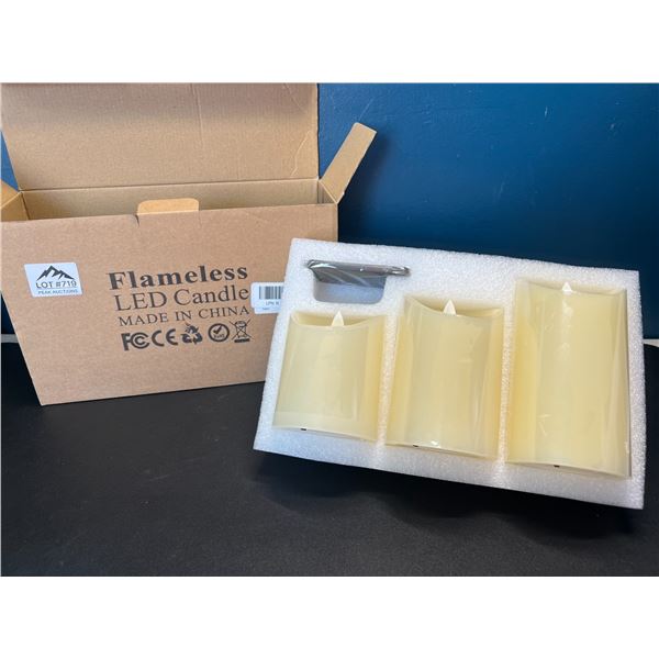 Lot of 1 LED Flameless Candles Set - 3PCS - w/ Remote Control