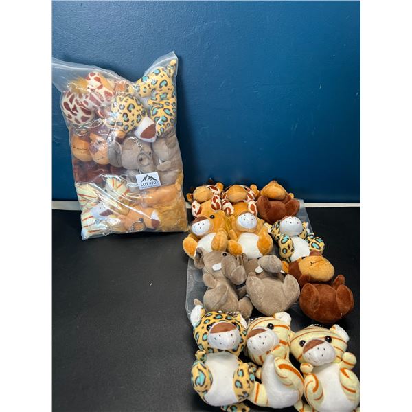 Lot of 2 Multi-Packs of Stuffed Animal Keychains - 12PCS Per Pack/24 Total!