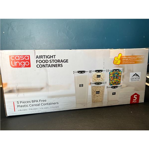 Lot of Casa Lingo Airtight Food Storage Containers - 5 PCS