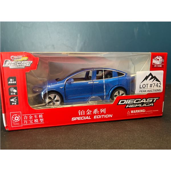 Lot of 1 Diecast Replica Car - Tesla Model Y - Blue