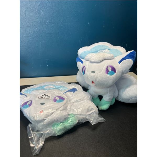 Lot of 2 Alolan Vulpix Pokemon Plushies - 8 inches tall