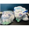 Image 1 : Lot of 2 Alolan Vulpix Pokemon Plushies - 8 inches tall