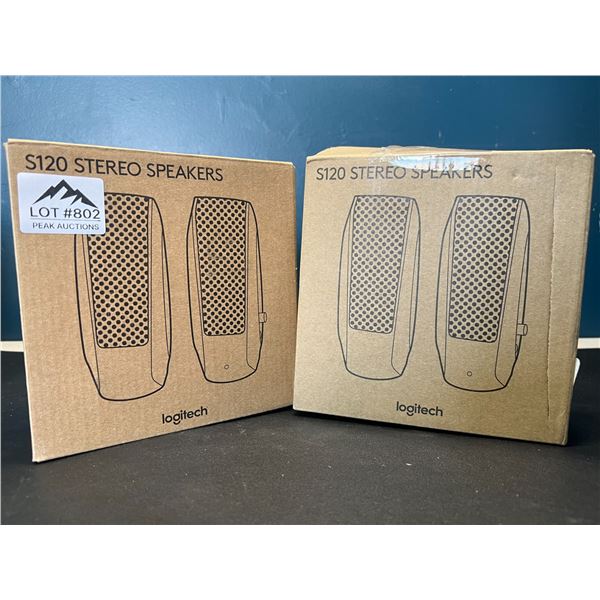 Lot of 2 Pairs of Logitech S120 Stereo Speakers
