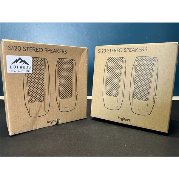 Lot of 2 Pairs of Logitech S120 Stereo Speakers