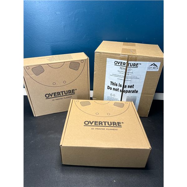 Lot of Overture PETG 3D-Printing Filament - 2 Rolls - Space Gray & Light Gray