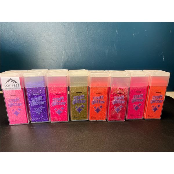 Lot of 8 Bottles of Hemway High-Quality Craft Glitter - Assorted Colours