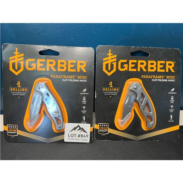 Lot of 2 Gerber Paraframe Mini Clip Folding Knives