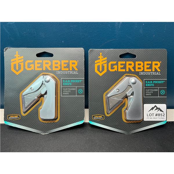 Lot of 2 Gerber E.A.B. Clip Folding Pocket Utility Knives