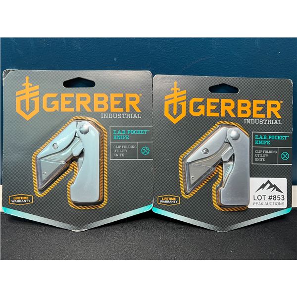 Lot of 2 Gerber E.A.B. Clip Folding Pocket Utility Knives