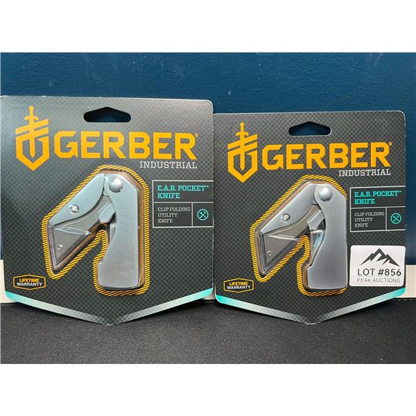 Lot of 2 Gerber E.A.B. Clip Folding Pocket Utility Knives