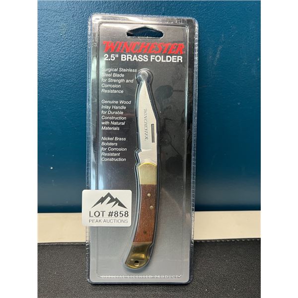 Lot of 1 Winchester 2.5" Brass Folder Knife