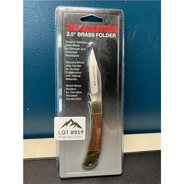 Lot of 1 Winchester 2.5" Brass Folder Knife